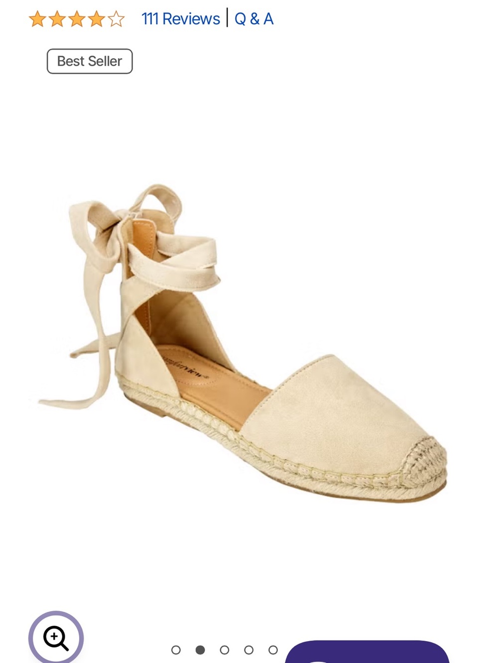 Catherines Cream Ankle-Tie Espadrille Flats